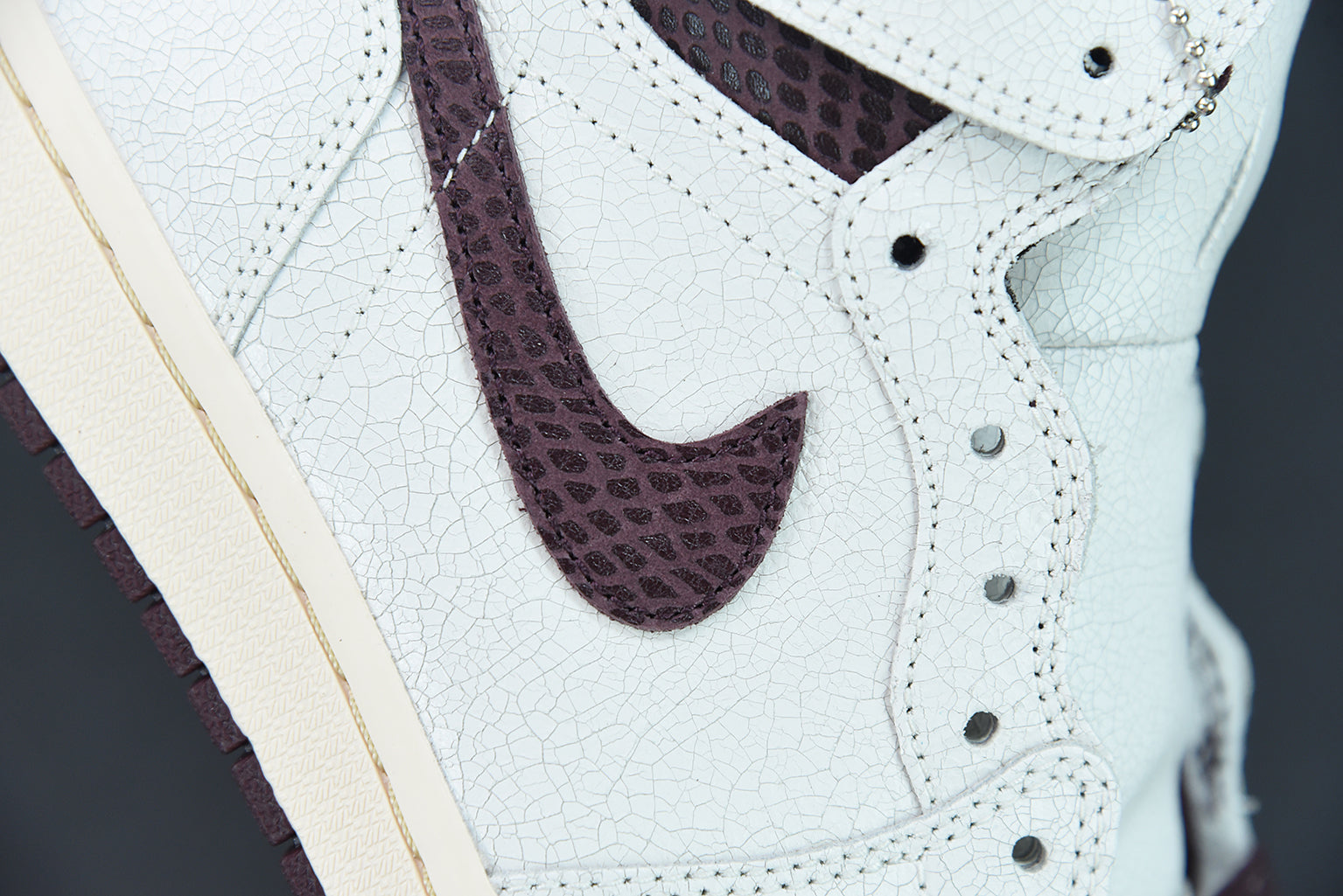 Nike Air Jordan 1 High Sail and Burgundy x A Ma Maniere