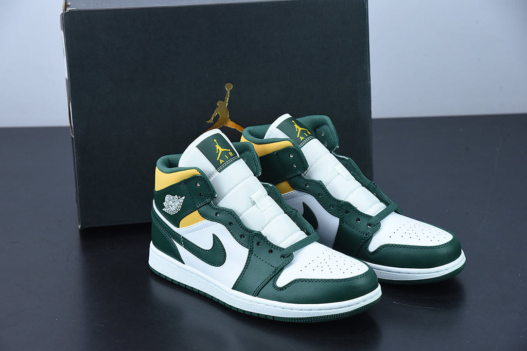 Nike Air Jordan 1 Mid Sonics Green Yellow