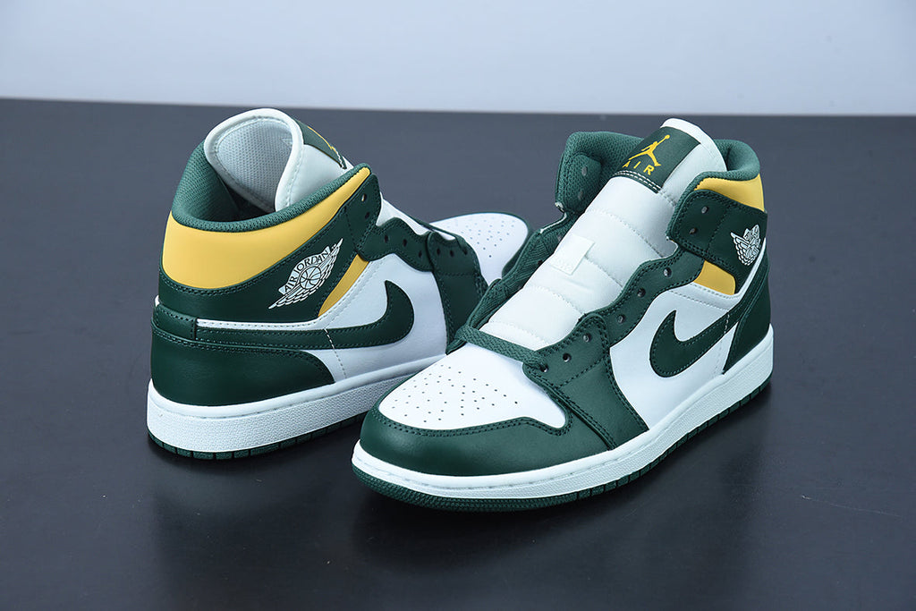 Nike Air Jordan 1 Mid Sonics Green Yellow