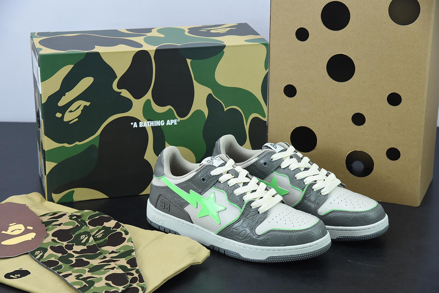 Bape Sta Low SK8 Grey Green Main image