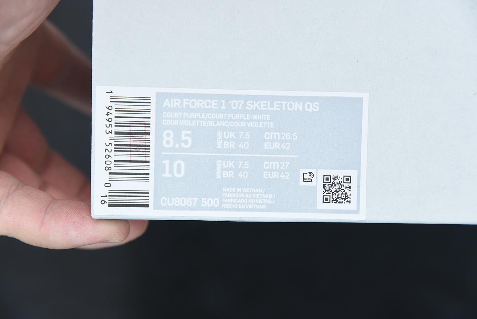 Nike Air Force 1 Skeleton Purple