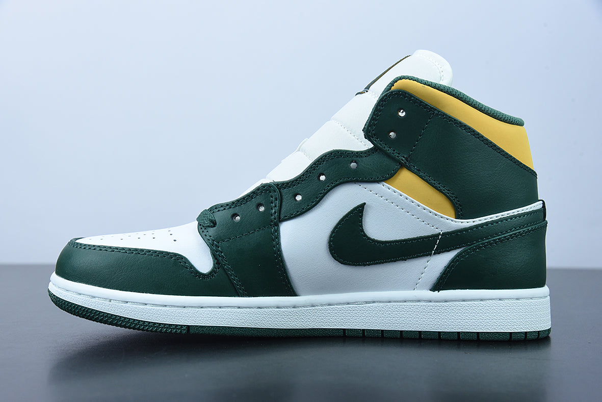 Nike Air Jordan 1 Mid Sonics Green Yellow