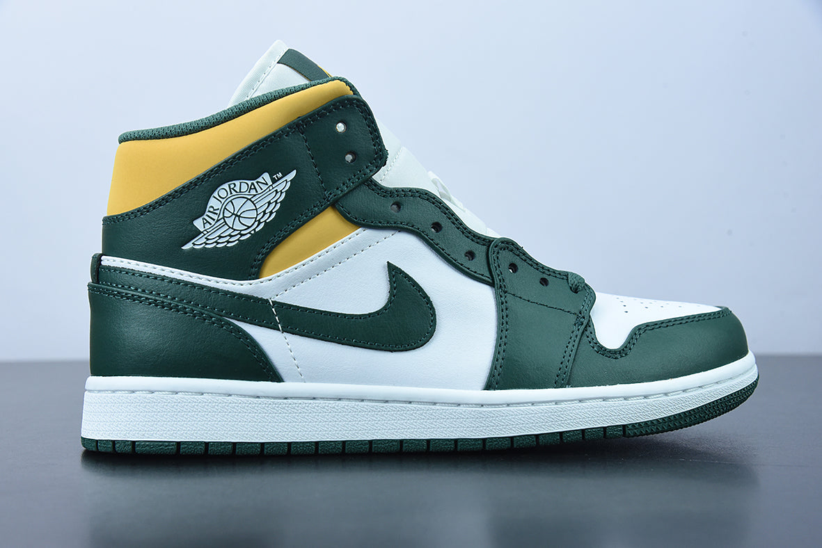 Nike Air Jordan 1 Mid Sonics Green Yellow