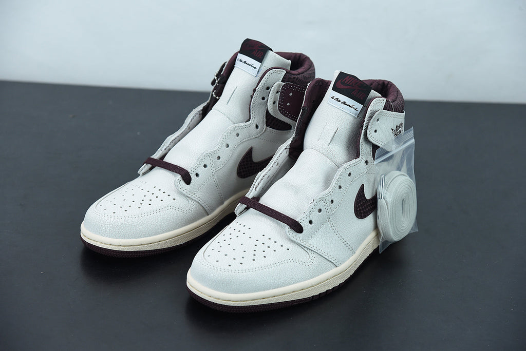Nike Air Jordan 1 High Sail and Burgundy x A Ma Maniere